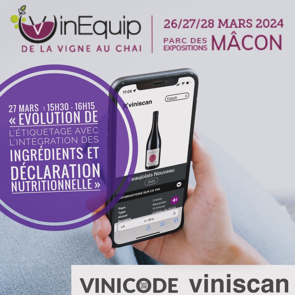 reglement europeen etiquetage du vin par qrcode pour ingredient et valeur nutritionnelle sur etiquette